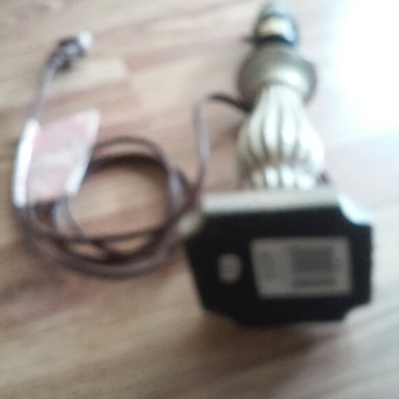 Lamp Beige and Brown No Shade 11" Tall 4" Wide - Picture 2 of 3